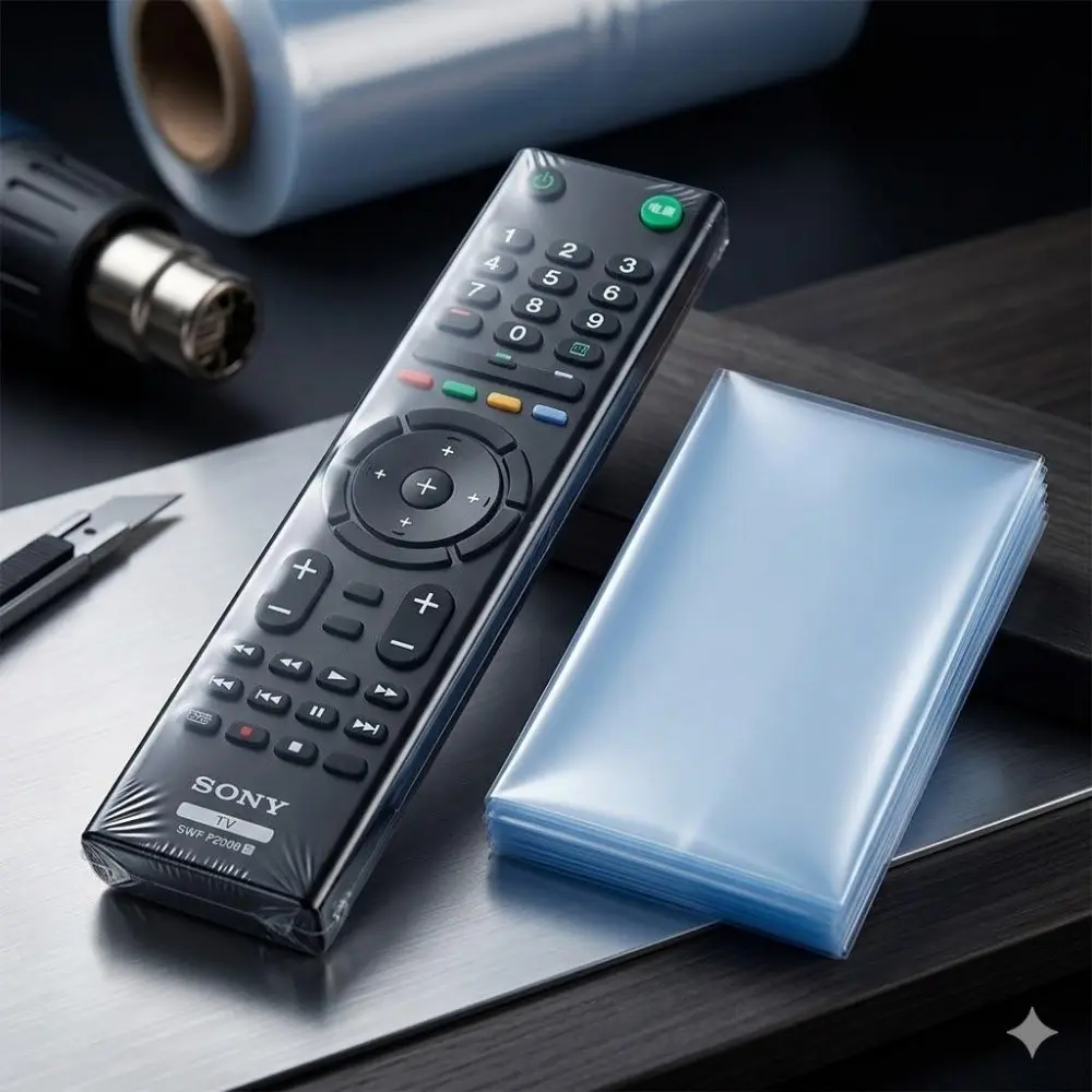 Multi-Size PVC Remote Control Covers, Transparent Heat Shrink Dust Protection Sleeves. Waterproof, Anti-Static, Scratch-Resistant Storage Bags for TV, AC, Game Console Controllers.