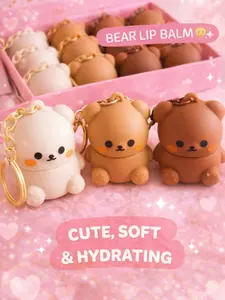Cute Bear Lip Balm Keychain | Lip Balm with Keyring