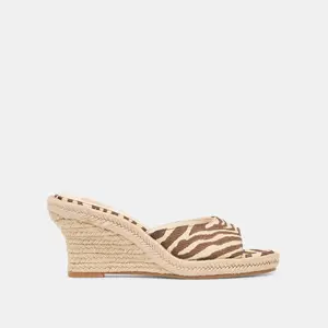 Dolce Vita VAYA WEDGES BEIGE ZEBRA RAFFIA