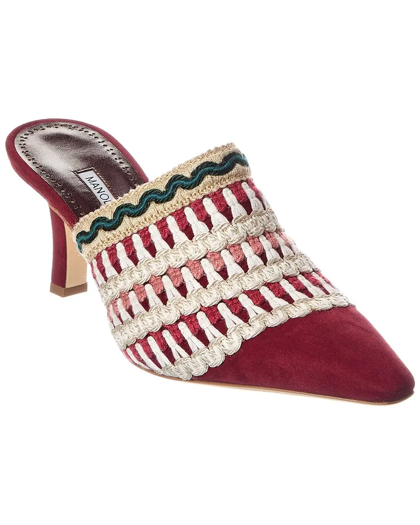Manolo Blahnik Alo 70 Suede Mule