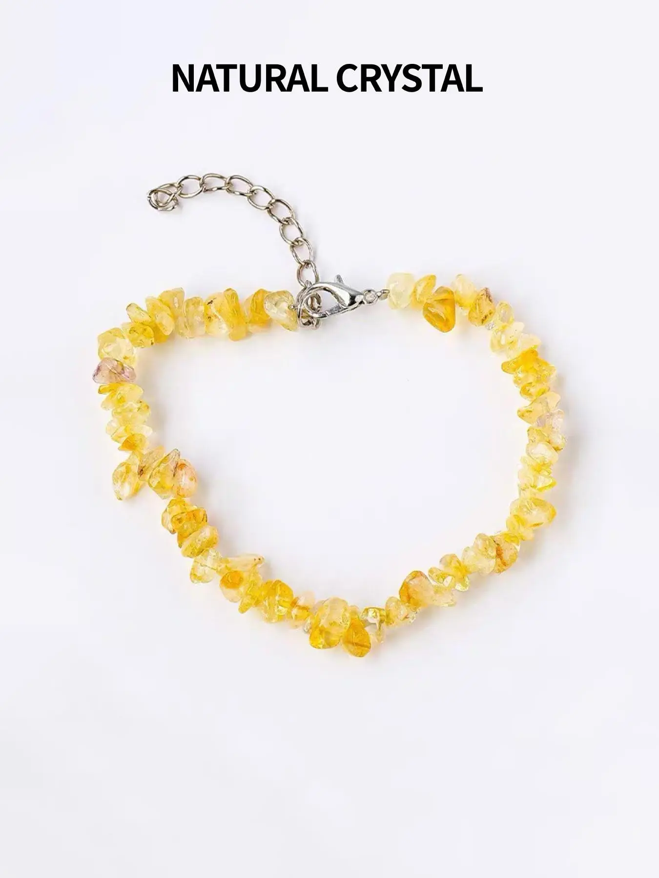 Natural Citrine Stone Beaded Gemstones Bracelet, Fashionable Jewelry for Women & Men, Trendy All-match & Exquisite Jewelry for Birthday Gift, Beaded Bracelets