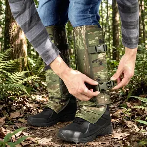Outdoor hiking, trekking, farm work, snake bite protection leg warmers, jungle trekking leg warmers, black camouflage leg warmers