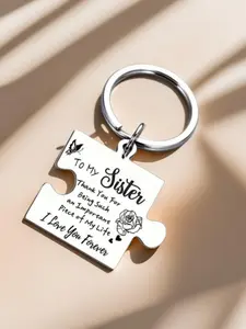 Puzzle Shaped Keychain, To My Sister Letters Engraved Keychain, Fashion Accessories for Women & Men, Gift for Sister
