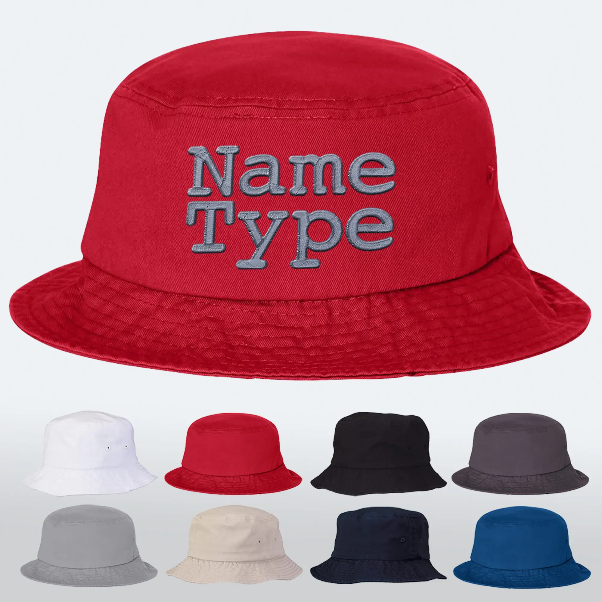 Custom Bucket Hats with Embroidery, High Quality, Personalization your Bucket Cap with Text, Logo, Print. Popular Custom Bucket Hats as Fashion