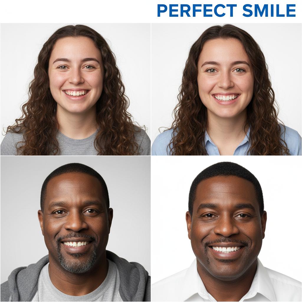 [3PC] Outdoor Snap-on Dental Veneers Temporary Dental Restoration Cosmetic Teeth Comfortably Fits Upper Teeth Instant Confidence - Reusable, Easy-to-Mold Parts Porcelain Appearance Essential for Photos