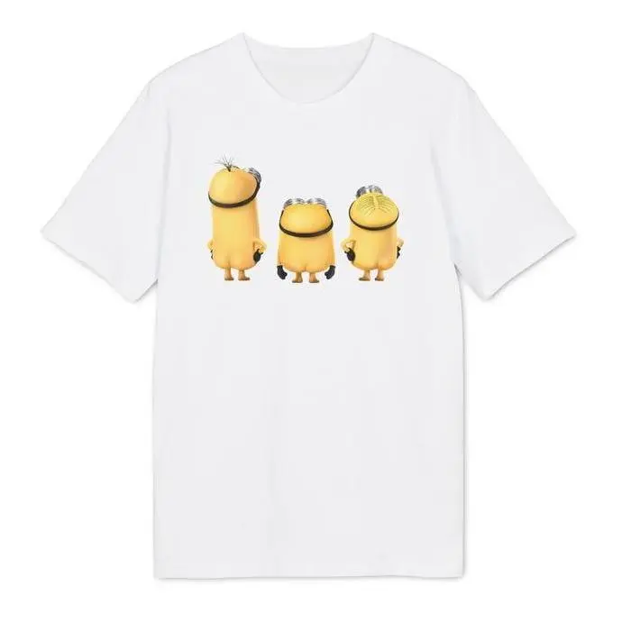 Minion Cartoon Movie Character Short-Sleeve T-Shirt, Lightweight Gym Sports Top, Matching 1-Piece Casual Fashion Tee