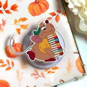 Chubby Mouse Bookish Phone Grip, Aesthetic Little Friend Magsafe Holder for Kindle, Trendy Storybook Mouse eReader Kickstand, Cute Gift for Reader