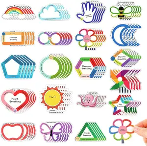 100 count Sensory Strips  Calm Mindfulness Stickers Fidget   Sensory Sticker Different Textures Rough Tactile Tape for Mental  Adults Desk  (Cute)