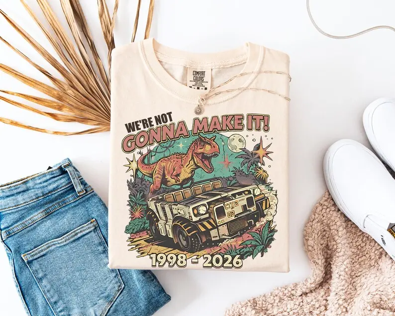 Comfort Colors Dinosaur Animal Kingdom Inspired T-Shirt, We're Not Gonna Make It Theme Park Tee, Not Our Dino Iguanodon Matching Family Vacation Shirts
