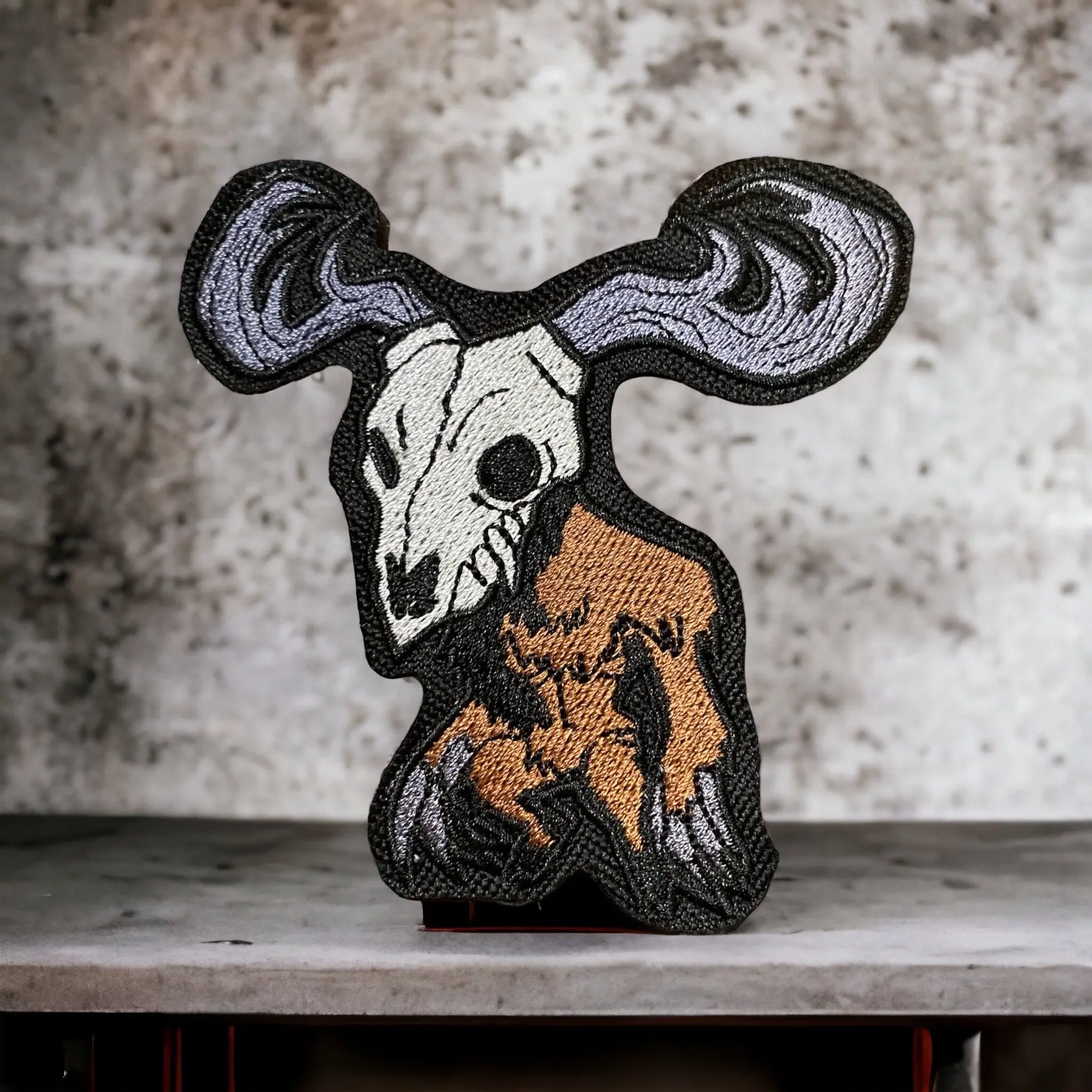Wendigo Patch with Embroidered Detail - Folklore Mythological Cryptid Sewing Accessory, 3.52"x3.58" Iron-On/Sew-On for Jackets, Hats, Durable Fabric Base, Vibrant Threads
