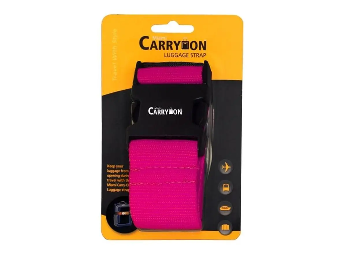 Naftali TLB305PK Adjustable Luggage Strap - Regular, Pink, Blister-Packaged, Adjustable Luggage Straps, Luggage Straps