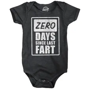 Zero Days Since Last Fart Baby Bodysuit Funny Sarcastic Farting Graphic Novelty Jumper for Infants Funny Baby Onesies Sarcastic Clothes for Baby Funny Adult Humor Onesie Novelty Onesie Black -