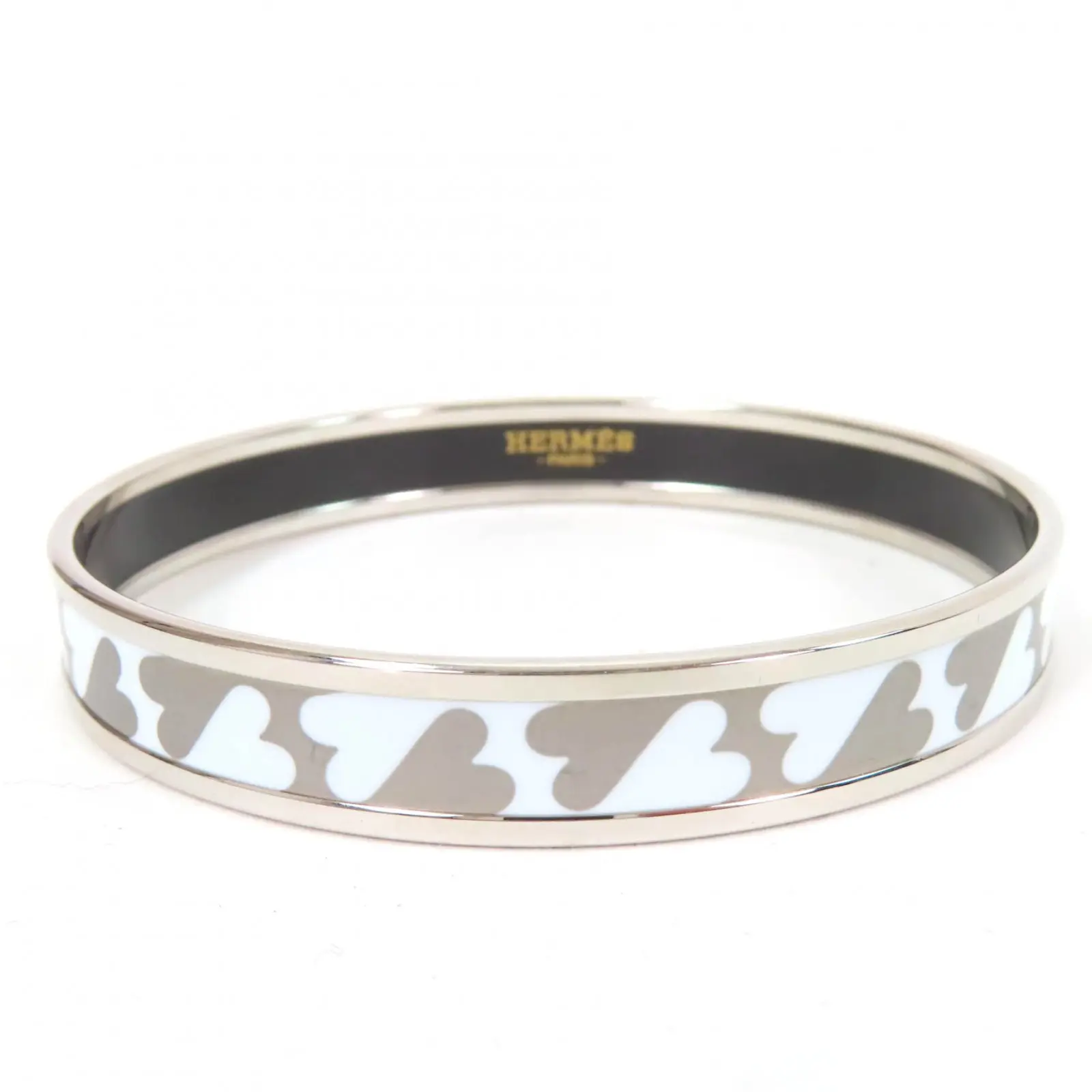 Pre-owned HERMÈS Patent Leather Small Leather Goods Hermes Carte Jou Enamel Bracelet