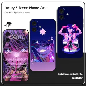 Hoshino Ai Anime OSHI NO KO Phone Case For iPhone 17 16 15 14 13 12 X XR XS 8 Plus Mini Pro Max Soft black Shockproof Cover
