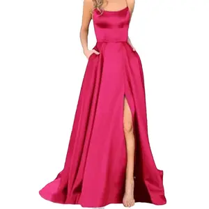 2025 Solid Color European and American Style Bridesmaid Dress Long Slim Off-Shoulder Fashionable Bridesmaid Group Evening Gown