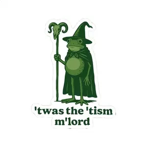Twas The Tism Frog Wizard Sticker. Funny Autism Sticker, Autism Gift, Magic Wizard Frog, Weirdcore Meme Sticker