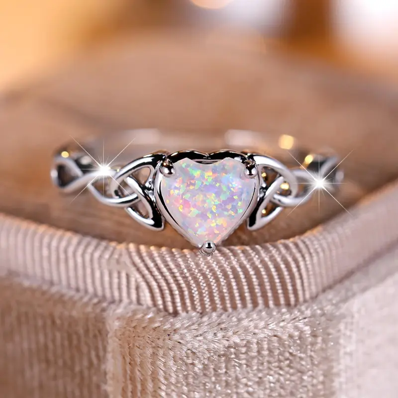 Women's Elegant Heart Design Engagement Ring, Exquisite Trendy Ring, Trendy All-match Promise Ring, Minimalist Vintage Jewelry As Birthday Gift for Women & Girls, Heart Shaped Ring, Beautiful Rings, Fashion Promise Ring
