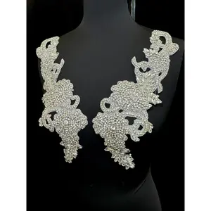 Ciara Silver Rhinestones Applique