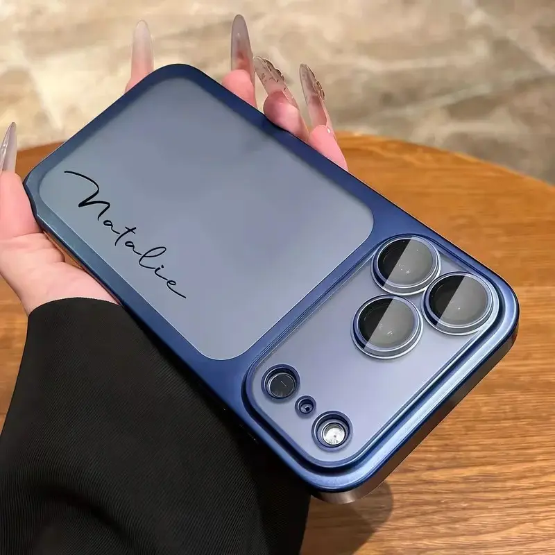 Personalized Signature Name Frosted Hard Polycarbonate Smartphone-Cellphone Casing - Luxury Shockproof Full-Body Protective Cover, Magnetic Bracket, Female Fashion Gift for iPhone 17/16/15/14/13/12 Pro Max