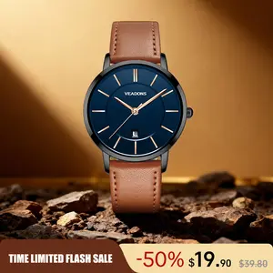 Veadons Luxury Men's Sports Watch, Multi-Function Chronograph Waterproof Stainless Steel Quartz Watch, Casual & Business Style, Ideal Gift veadons men luxury dress watch