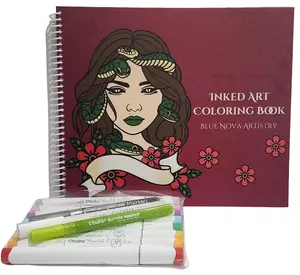 Inked Art Tattoo Coloring Book: Bold, Easy Designs + Ohuhu Marker Bundles