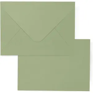 A7 Sage Green Envelopes 100 Pack, 5x7 V Flap Printable Envelopes for Invitation, Gift Cards, Birthday, Graduation, 5.25 x 7.25 in, 120GSM