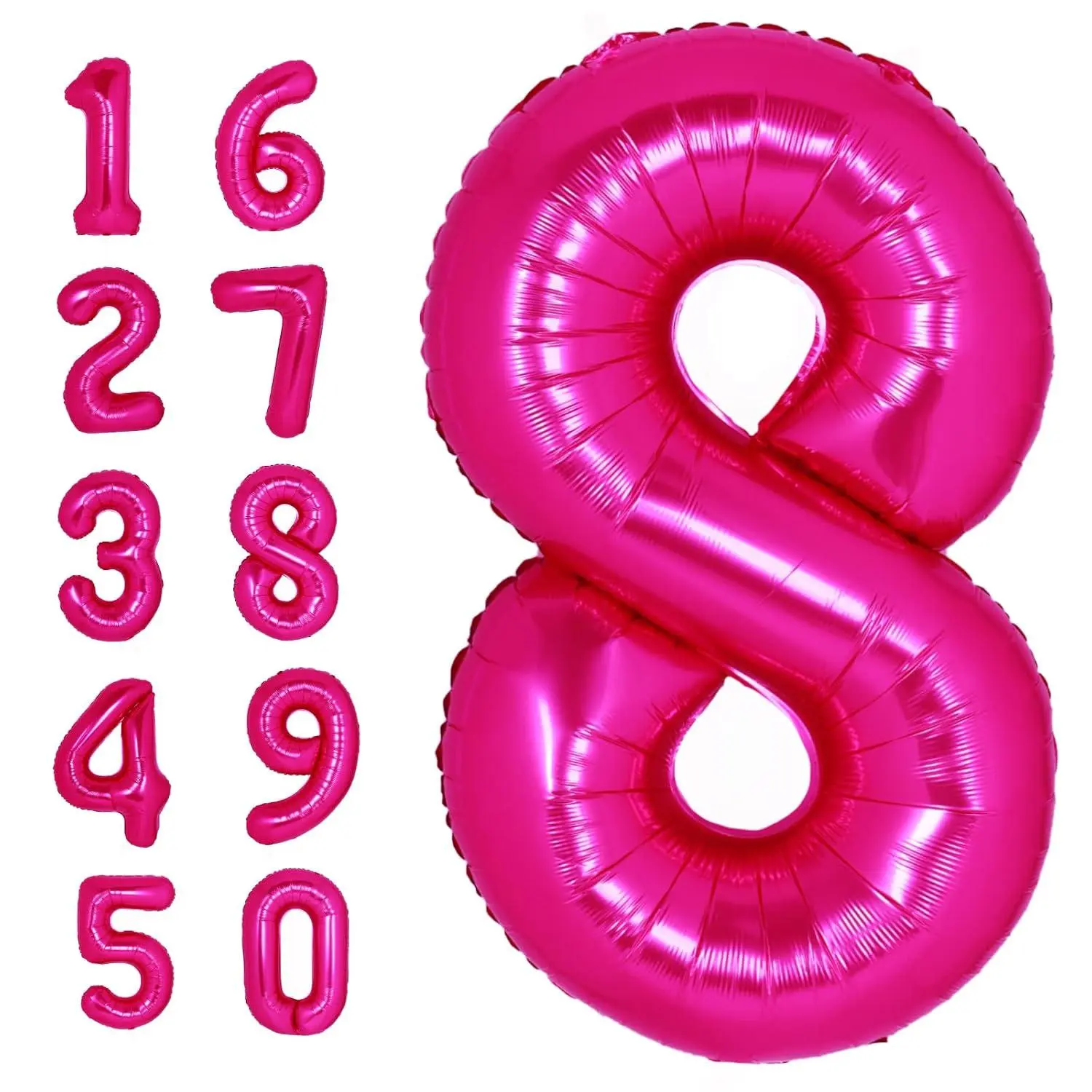 Giant 40 Inch Hot Pink Number 8 Balloon 8Th Birthday Balloon | Helium 8 Balloon Number Pink 8Th Birthday Party Decors For Kids Boys Girls Pink Number 8 Balloon Supplies Wedding Graduations Photo Shoot