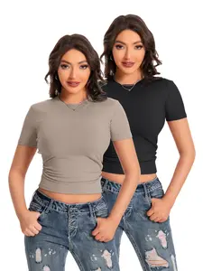 Cymebosilux 2 Piece Maternity Short-Length Casual Sports Shaping Wear Yoga Leisure Outdoor Stretch Fabric