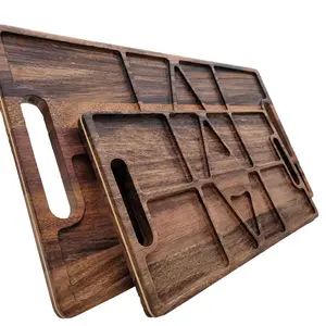 Charcuterie Board with Compartments and Handle, Fruit Veggie Cheese Platter, Engraved Charcuterie Plank, Grazing Board, Wedding Gift, Housewarming Gift.