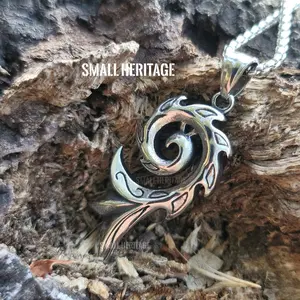 Dragon Flame Pendant Stainless Steel Necklace Men Women Amulet