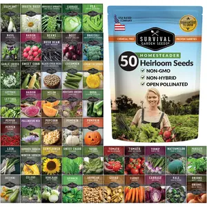 Homestead Garden Collection – 50 Essential Non-GMO Heirloom Seeds for Self-Reliant Living & Emergency Preparedness