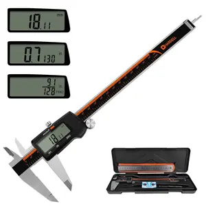 Jeweler tools Caliper 0-8 Inch Measuring Tool with Large LCD Screen Auto-Off Waterproof Micrometer for DIY 3D Printing High Accuracy 0.01 mm Resolution