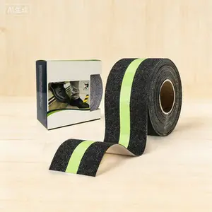 Glow in the Dark Anti-Slip Tape, Non-Slip Traction Safety Tape for Stair Treads Steps, Waterproof Adhesive Grip Tape for Indoor Outdoor Slippery Surfaces, Reusable Hazard Reduction Tape, 2 Inch x 16.4 Foot