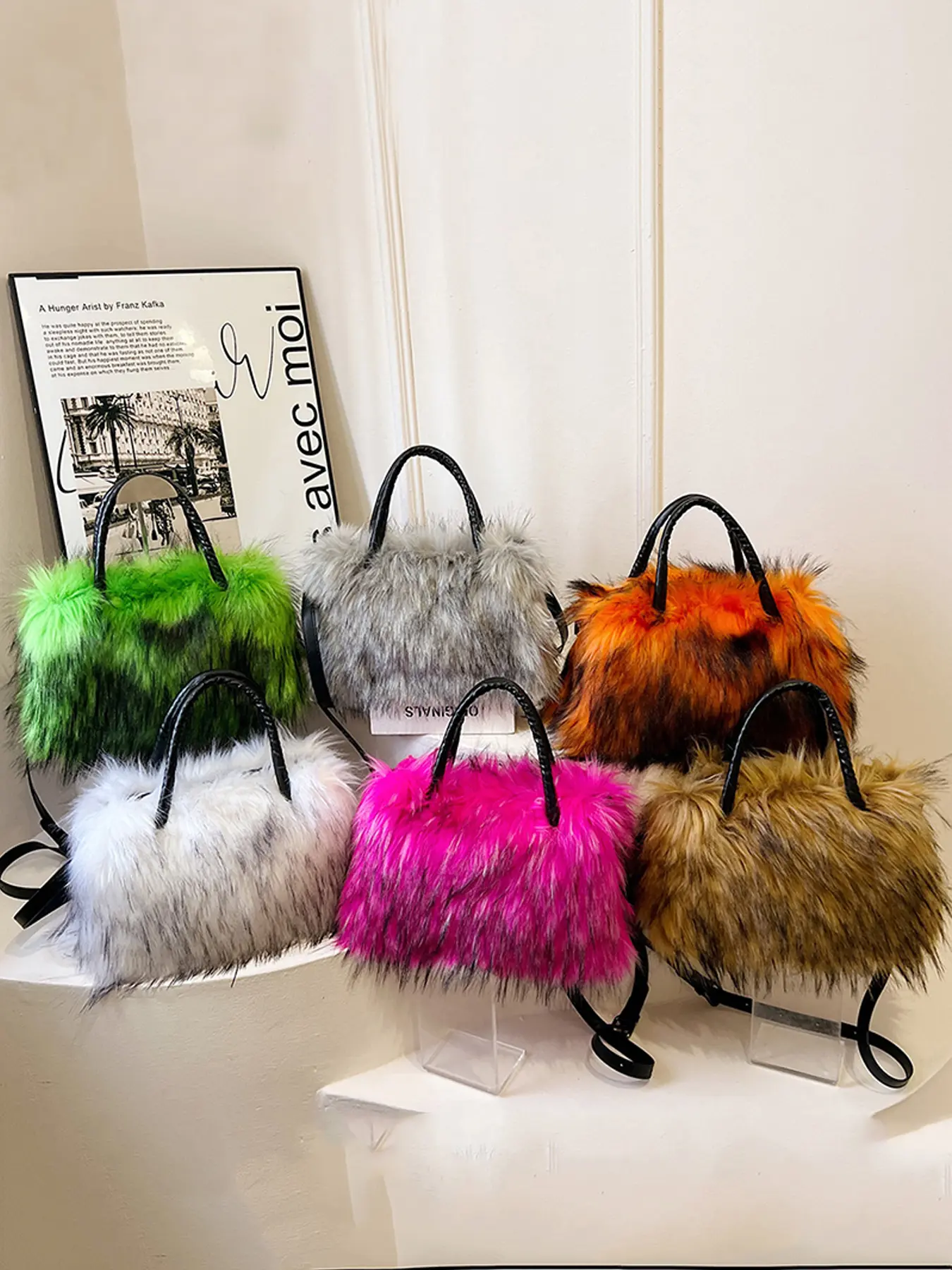 New Faux Fur Shoulder Crossbody Bag, Fashionable Crossbody Shoulder Purses Handbag, Casual Trendy Crossbody Bag, Grab Handle & Strap, Fashion Design, Multiple Colors, Perfect Daily Accessory, Stylish Crossbody, Versatile Shoulder Bags