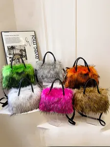 New Faux Fur Shoulder Crossbody Bag, Fashionable Purse Handbag, Grab Handle & Strap, Fashion Design, Multiple Colors, Perfect Daily Accessory