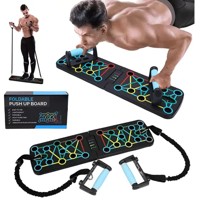 25" Portable Multi-Functional Push Up Board Equipment Detachable Push Up Bar Home Workout Trainer Exercise Power Boards Accessories