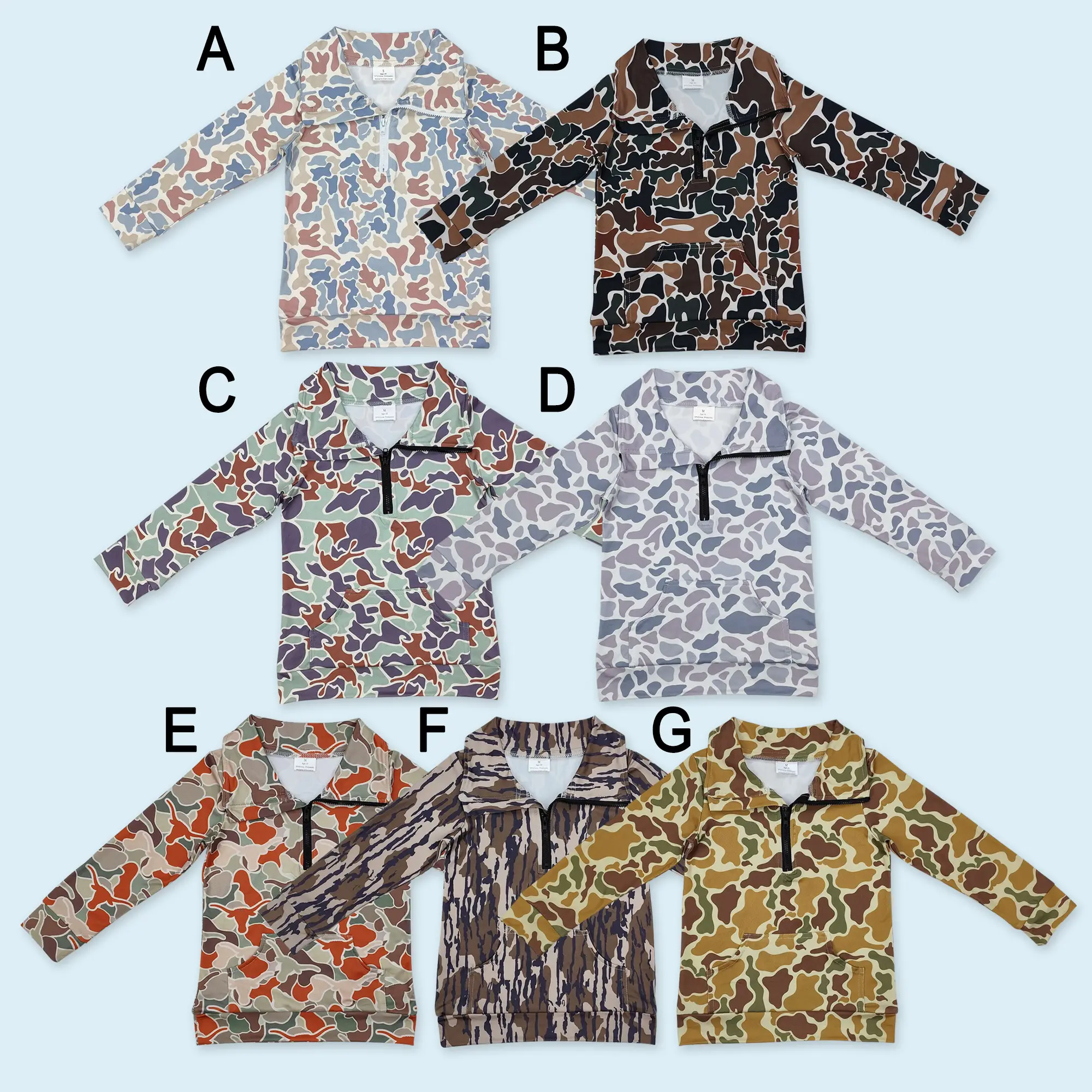 Camouflage kids long sleeve pullover