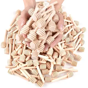 200 Pcs Mini Honey Sticks, 3 Inch Wooden Honey Dipper, Small Honeycomb Stirrers for Honey Jar as Wedding Party Favors, Wooden Gifts