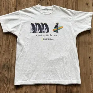 National Geographic I Just Gotta Be Me Penguin Graphic Tee Gildan Reprint T-shirt