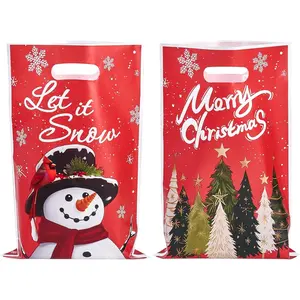 50 count Christmas Goodie Bag, Xmas Party Favors  Bags with Handles for Holiday Party Favors Christmas Theme Candy  Cookie Bags