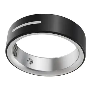 AIZO VENTIX Ceramic Stainless Steel Scratch-Resistant Smart Ring Fitness Tracker, 5ATM Waterproof, Ultra-Long Battery Life, Vibration Alerts, Wireless Charging, Wearable Device, Includes Charger and Smart Ring (No App Subscription Required), Unisex.