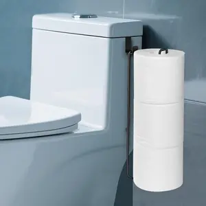 Black Paper for 3 Roll Tissue Over The Tank Paper Roll Holder Stainless Toilets Tissue Holder Wall Mounted for RV(1 Pack)