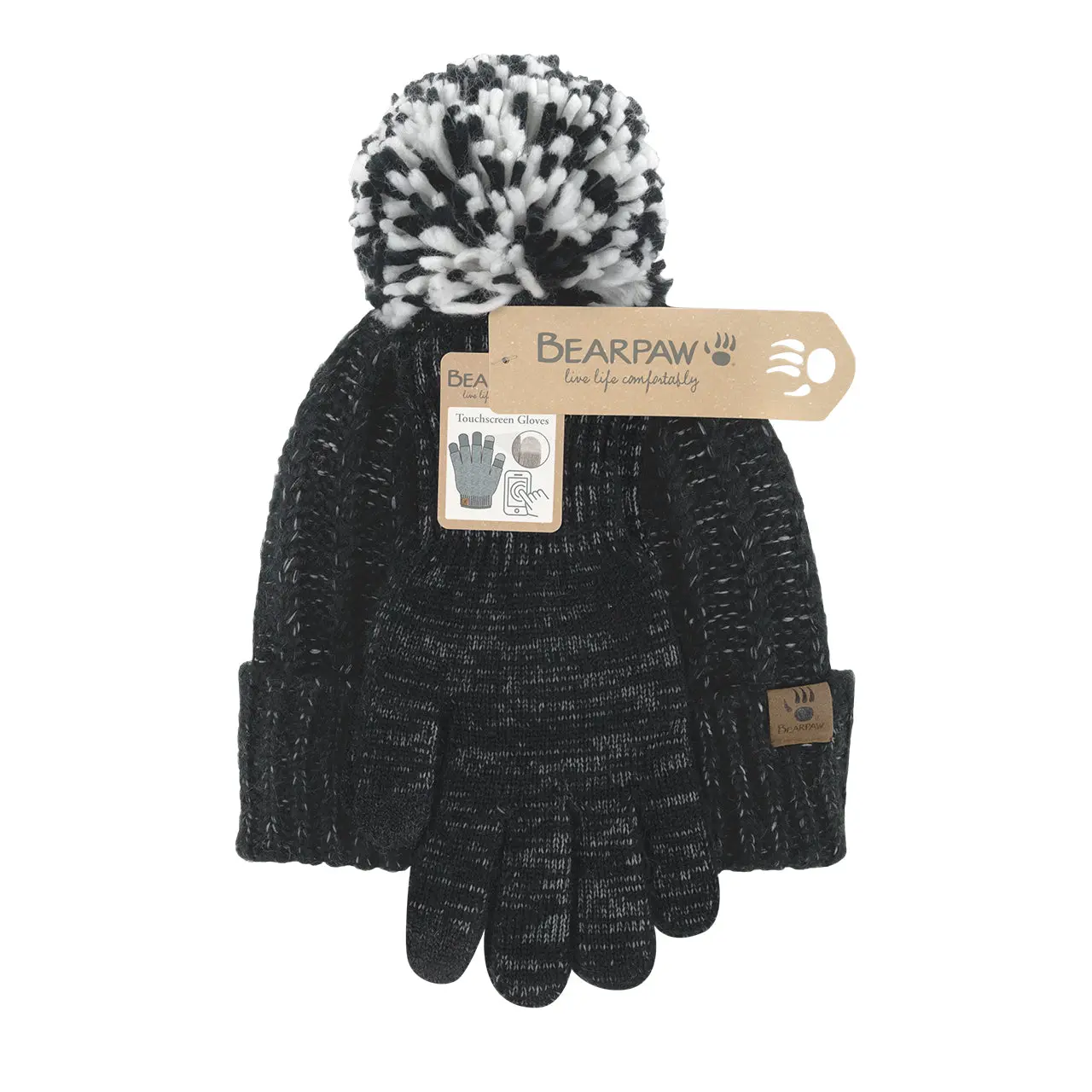 HAT GLOVE SET 2PK BLACK HAT GLOVE SET 2PK BLACK
