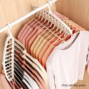 ✨ Maximize Wardrobe Space | 1 Pc 11 Slot Plastic Hanger | Magic Cascading Organizer For Dorm Room