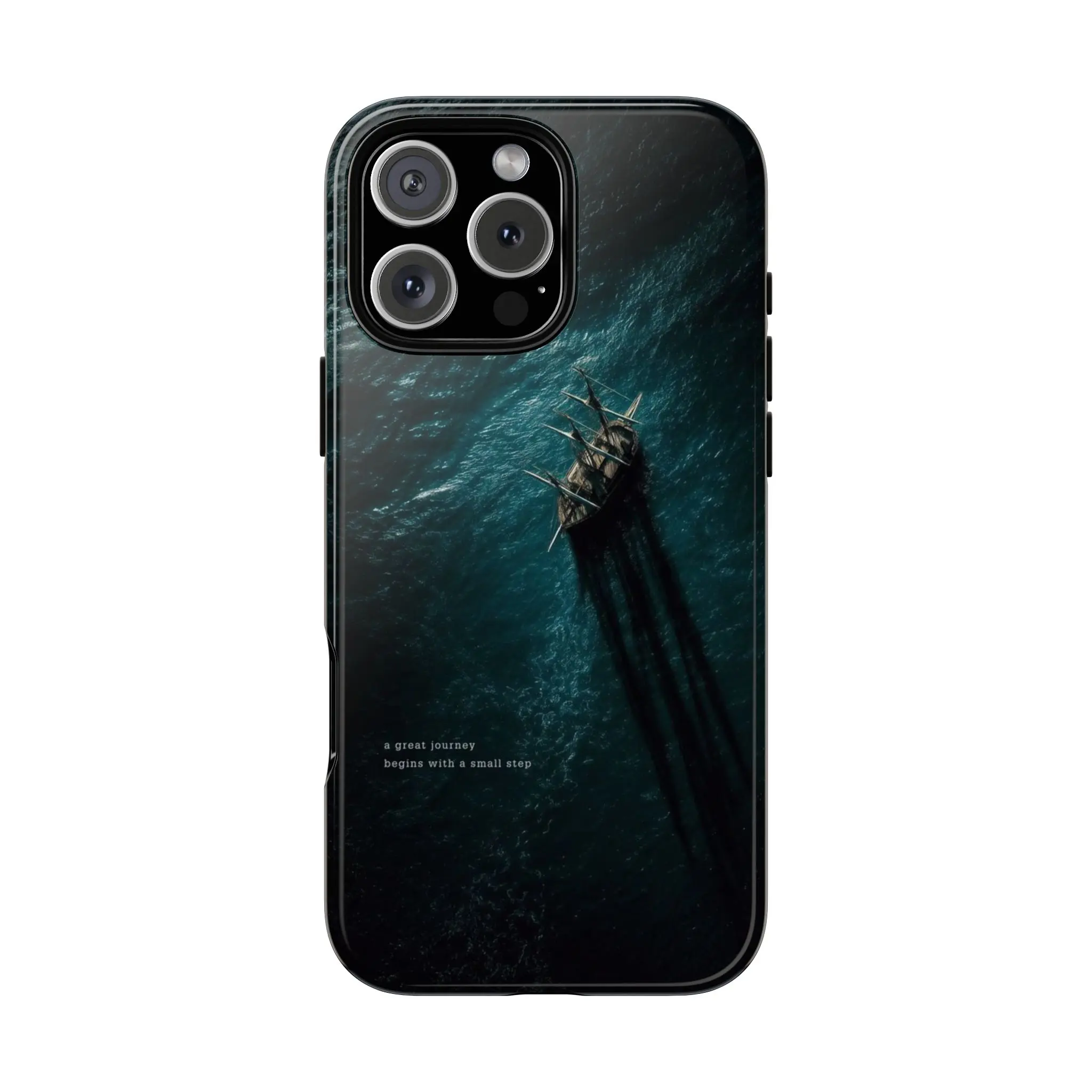 Inspirational Ocean Phone Case Dark Sea Voyage Aesthetic Cover with Sailing Boat Design, Motivational Quote A Great Journey Begins With A Small Step, Artistic Slim Protective Gift Case - TikTok Shop Inspirational Ocean Phone Case Dark Sea Voyage Aesthetic Cover with Sailing Boat Design, Motivational Quote A Great Journey Begins With A Small Step, Artistic Slim Protective Gift Case - TikTok Shop
