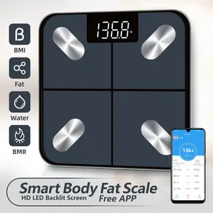 Smart Scal For Body Weight And Fat, 396 LB Capacity Bathroom Digital Weighing Scale With BMI, Body Fat, Muscle Mass, Accurate Home User Health Equipment Sync Free Appse