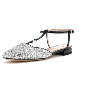 Pre-owned Gucci Women's GG Slingback Flats Glitter and Patent by Rebag