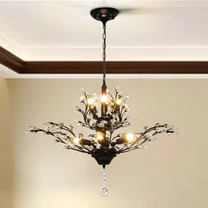 Seven Stars Crystal Cluster Chandelier - Elegant Seven Crystal Chandeliers for Living Room Dining Room Study - Versatile Modern & Traditional Decor - Stunning Visual Effect - Perfect for Various Scenes