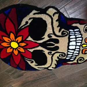 Sugar Skull Inspired Tufted Rug
