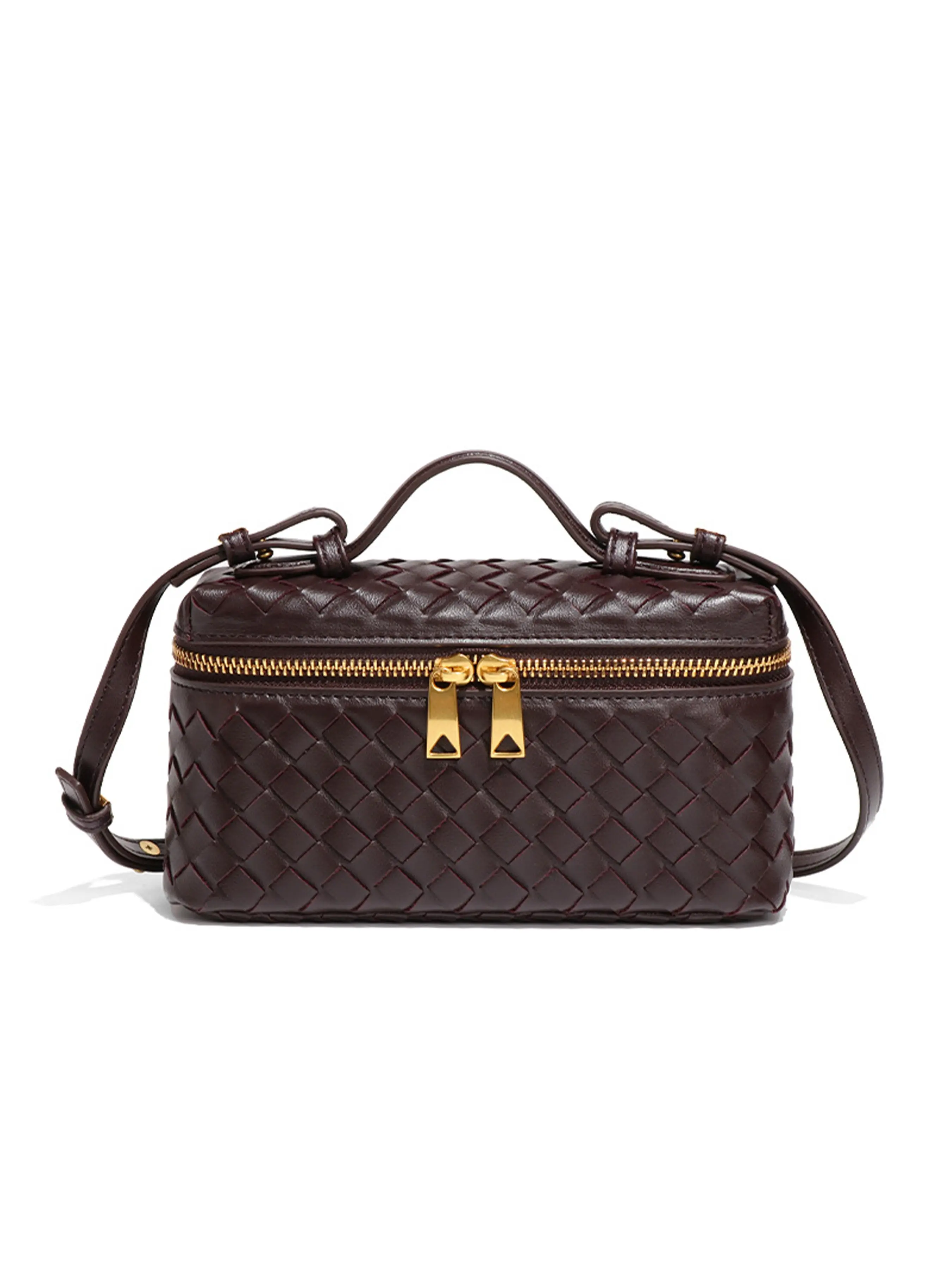 Vintage women's handbag with a handcrafted woven box design! Can be carried by hand or worn crossbody, offering a high-end feel perfect for autumn and winter. An ideal bag for daily commuting, complemented with exquisite accessories, Casual trendy purse.
